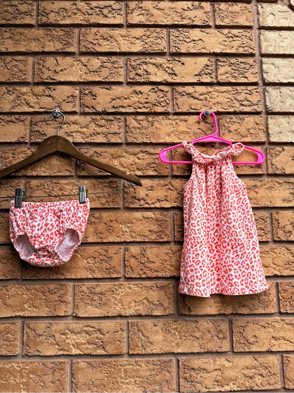💫10/$25 • Carters Orange Leopard Print Sundress and Bloomer Set